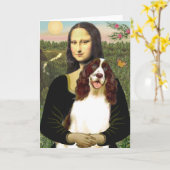 Englisch Springer (Liv2) - Mona Lisa Karte (Gelbe Blume)