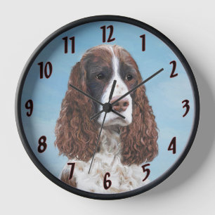 Englisch Springer Spaniel Malerei Originale Hunde Uhr
