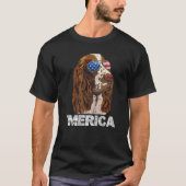 Englisch Springer Spanisch American USA Flag 4. T-Shirt (Vorderseite)