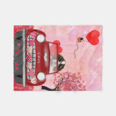 Englisch Springer Spanisch Car Hört Valentins Fleecedecke (Vorderseite (Horizontal))