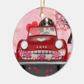 Englisch Springer Spanisch Car Hört Valentins Keramik Ornament (Links)