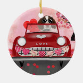 Englisch Springer Spanisch Car Hört Valentins Keramik Ornament (Hinten)