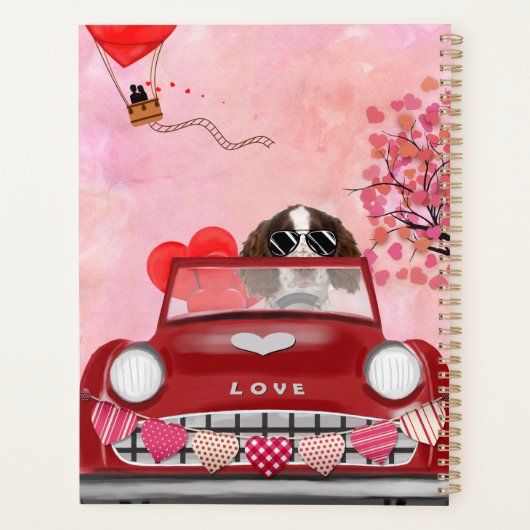 Englisch Springer Spanisch Car Hört Valentins Planer (Rückseite)