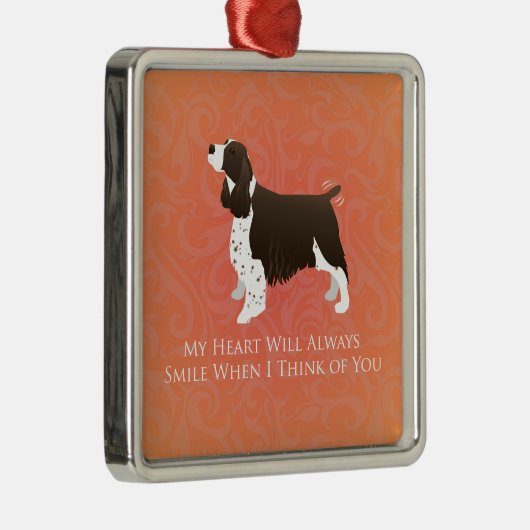 Englisch Springer Spanisch Denken Sie an Sie - Mem Ornament Aus Metall (Rechts)