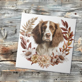 Englisch Springer Spanisch Dog Herbstkranz Fliese