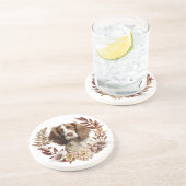 Englisch Springer Spanisch Dog Herbstkranz Getränkeuntersetzer (Seite)