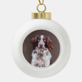 Englisch Springer Spanisch Dog Oil Painting Portra Keramik Kugel-Ornament (Vorderseite)