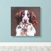 Englisch Springer Spanisch Dog Oil Painting Portra Leinwanddruck (Insitu (Holzboden))
