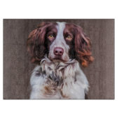 Englisch Springer Spanisch Dog Oil Painting Portra Schneidebrett (Vorderseite)