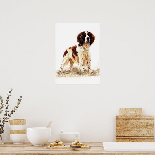 Englisch Springer Spanisch Dog Portrait Poster Pri (Küche)