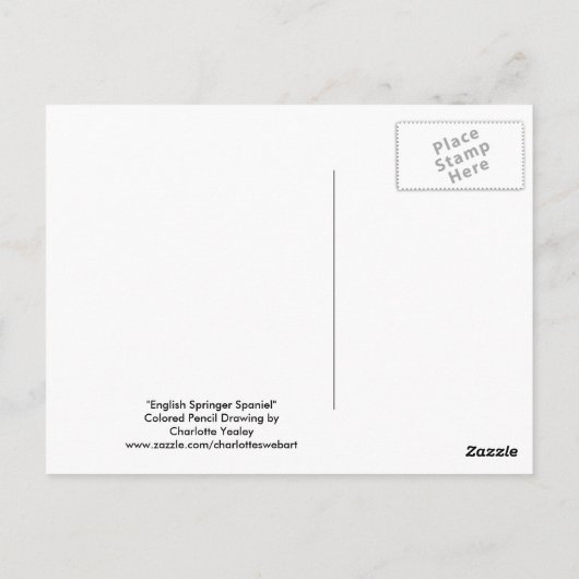 Englisch Springer Spanisch Dog Postcard Postkarte (Rückseite)
