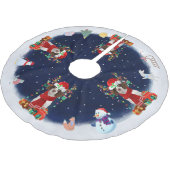 Englisch Springer Spanisch Dog Schnee Polyester Weihnachtsbaumdecke (Schrägansicht)