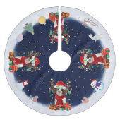 Englisch Springer Spanisch Dog Schnee Polyester Weihnachtsbaumdecke (Vorderseite)