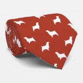 Englisch Springer Spanisch Dog Silhouetten Muster Krawatte (Gerollt)