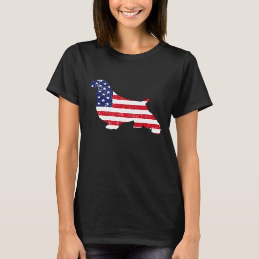 Englisch Springer Spanisch Flag 4. Juli T-Shirt (Vorderseite)