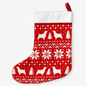 Englisch Springer Spanisch Hund Silhouetten Muster Kleiner Weihnachtsstrumpf (Rückseite)