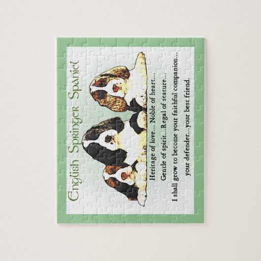 Englisch Springer Spanisch Kulturerbe der Liebe Puzzle (Vertikal)