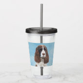 Englisch Springer Spanisch Malerei Original Dog Ar Acryltrinkbecher (Vorderseite)