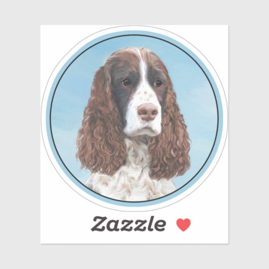 Englisch Springer Spanisch Malerei Original Dog Ar Aufkleber (Blatt)