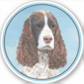 Englisch Springer Spanisch Malerei Original Dog Ar Aufkleber (Vorderseite)