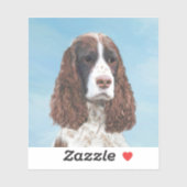 Englisch Springer Spanisch Malerei Original Dog Ar Aufkleber (Blatt)