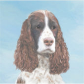 Englisch Springer Spanisch Malerei Original Dog Ar Aufkleber (Vorderseite)