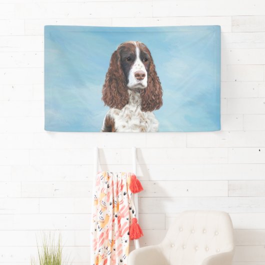 Englisch Springer Spanisch Malerei Original Dog Ar Banner (Insitu)