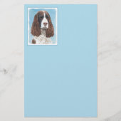 Englisch Springer Spanisch Malerei Original Dog Ar Briefpapier (Vorderseite)
