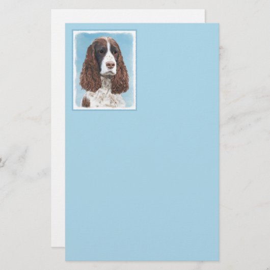 Englisch Springer Spanisch Malerei Original Dog Ar Briefpapier (Vorne/Hinten)