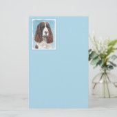 Englisch Springer Spanisch Malerei Original Dog Ar Briefpapier (Stehend Vorderseite)