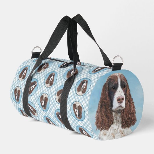 Englisch Springer Spanisch Malerei Original Dog Ar Duffle Bag (Linke Seite)