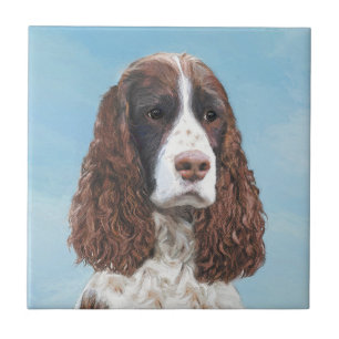 Englisch Springer Spanisch Malerei Original Dog Ar Fliese