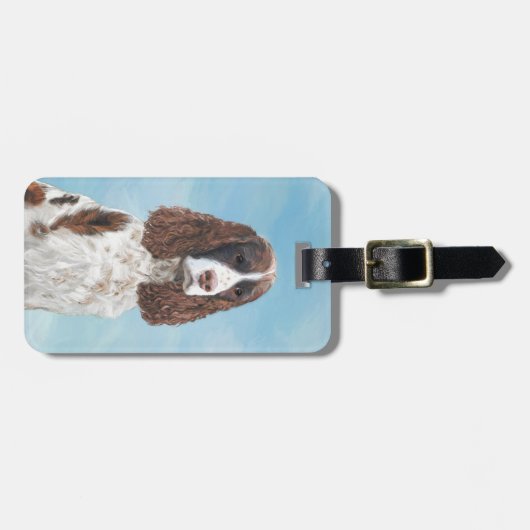 Englisch Springer Spanisch Malerei Original Dog Ar Gepäckanhänger (Vorderseite horizontal)