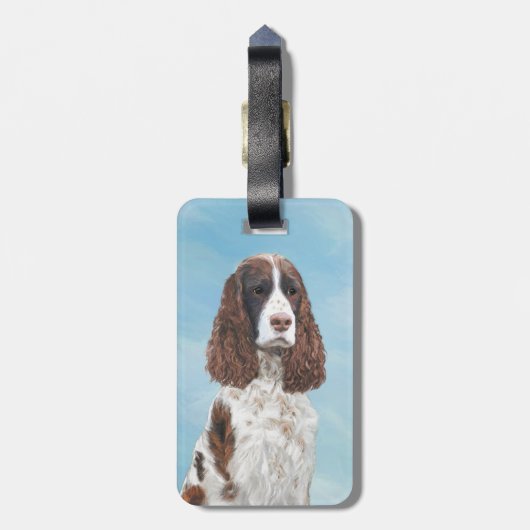 Englisch Springer Spanisch Malerei Original Dog Ar Gepäckanhänger (Rückseite vertikal)