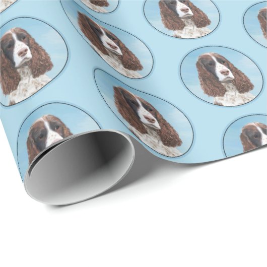 Englisch Springer Spanisch Malerei Original Dog Ar Geschenkpapier (Rolleneckpunkt)