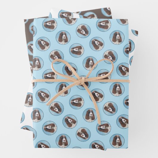Englisch Springer Spanisch Malerei Original Dog Ar Geschenkpapier Set (Beispiel)