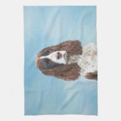 Englisch Springer Spanisch Malerei Original Dog Ar Geschirrtuch (Vertikal)