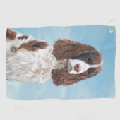 Englisch Springer Spanisch Malerei Original Dog Ar Golfhandtuch (Horizontal)