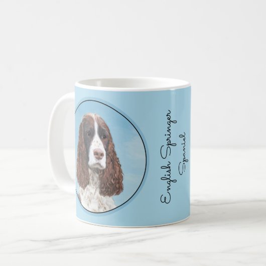 Englisch Springer Spanisch Malerei Original Dog Ar Kaffeetasse (Vorderseite Links)