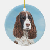 Englisch Springer Spanisch Malerei Original Dog Ar Keramik Ornament (Hinten)