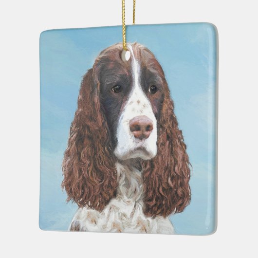 Englisch Springer Spanisch Malerei Original Dog Ar Keramikornament (Links)