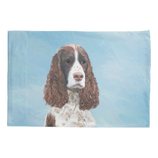 Englisch Springer Spanisch Malerei Original Dog Ar Kissenbezug (Rückseite)