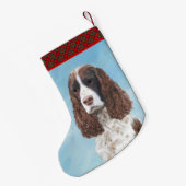 Englisch Springer Spanisch Malerei Original Dog Ar Kleiner Weihnachtsstrumpf (Rückseite (Hängend))