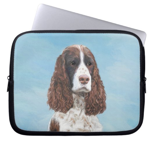 Englisch Springer Spanisch Malerei Original Dog Ar Laptopschutzhülle (Vorderseite)
