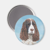 Englisch Springer Spanisch Malerei Original Dog Ar Magnet (Vorderseite/Rückseite)