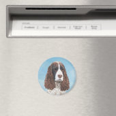 Englisch Springer Spanisch Malerei Original Dog Ar Magnet (In Situ (Geschirrspüler))