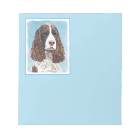 Englisch Springer Spanisch Malerei Original Dog Ar Notizblock (Vorderseite)
