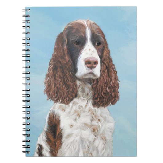 Englisch Springer Spanisch Malerei Original Dog Ar Notizblock (Vorderseite)