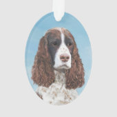 Englisch Springer Spanisch Malerei Original Dog Ar Ornament (Rückseite)