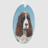 Englisch Springer Spanisch Malerei Original Dog Ar Ornament (Vorderseite)